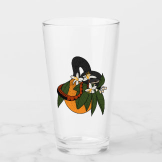 Verre Serpent de Ringneck et orange