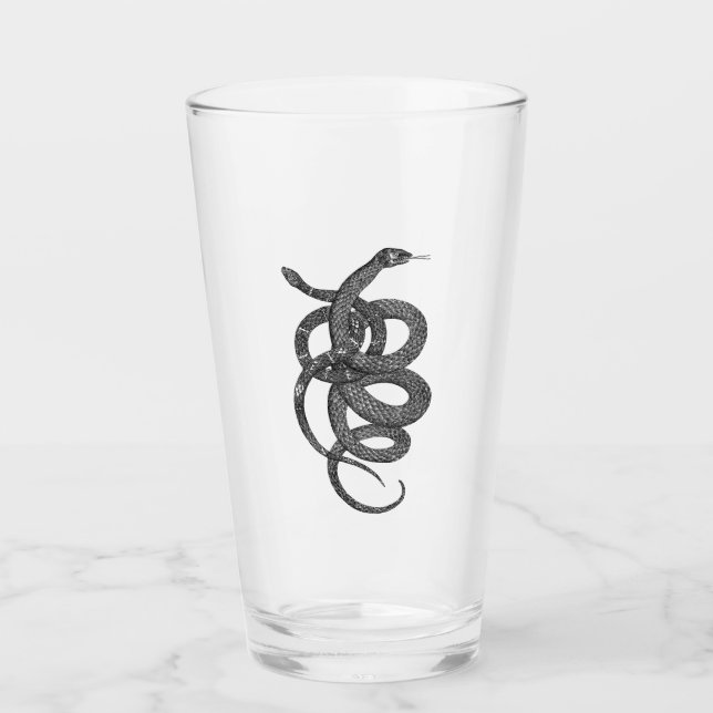 Verre "Serpentes" Simplement Éffrayant B&W Pint Glass (Devant)
