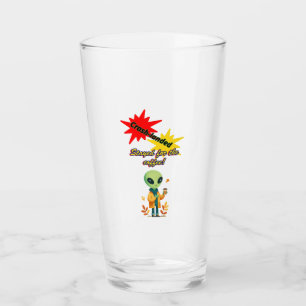 Verre "S'est écrasé. Resté pour le café" café Alien
