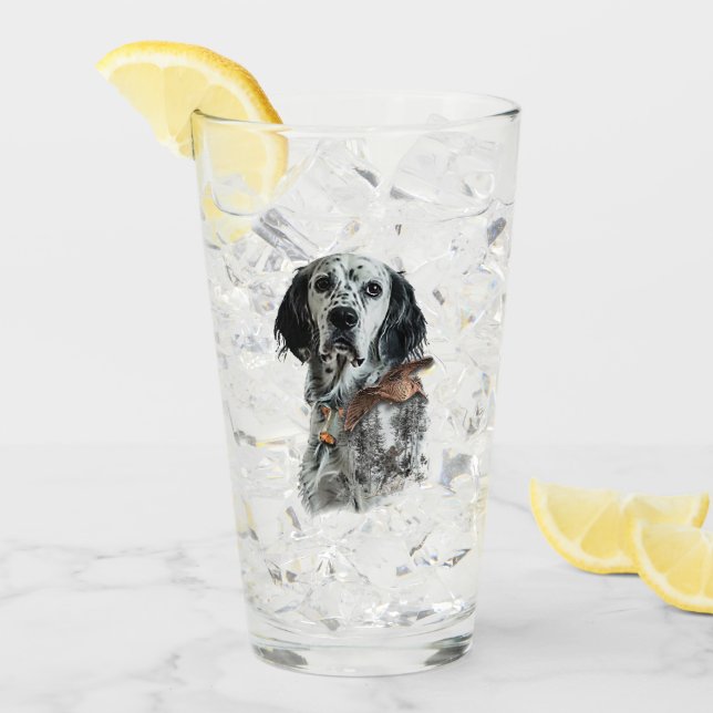 Verre Setter anglais  (Devant glace)