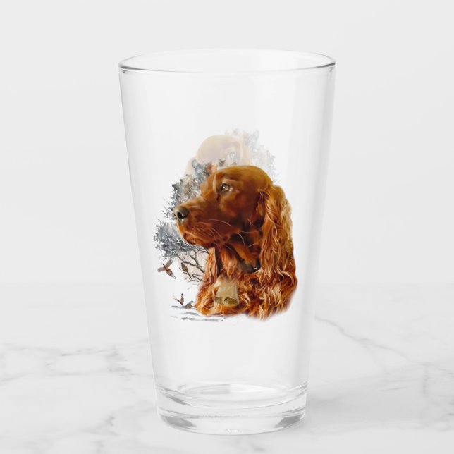 Verre Setter irlandais avec faisan  (Devant)