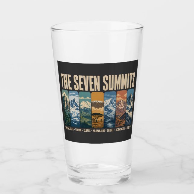 Verre Seven Summits Mountain Landmarks Illustration (Devant)