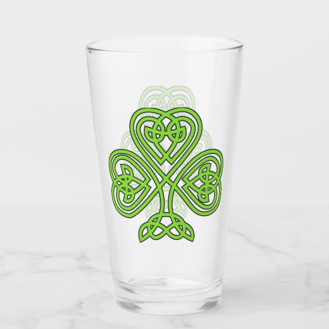 Verre Shamrock celtique Trefoil Knot St Patrick's Bevera (Devant)