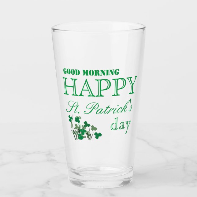 Verre Shamrock de canard Happy Go Lucky St Patrick's Day (Devant)