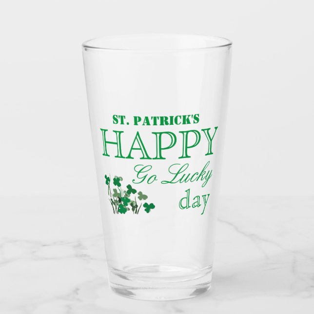 Verre Shamrock de canard Happy Go Lucky St Patrick's Day (Devant)