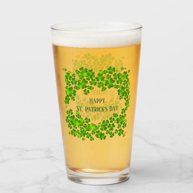 Verre Shamrock de la Saint-Patrick (Dos (rempli))