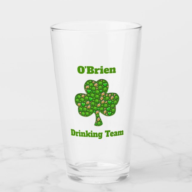 Verre Shamrock de l'équipe de boisson irlandaise Clover  (Devant)