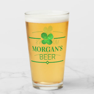 Verre Shamrock irlandais personnalisé par cool de trèf