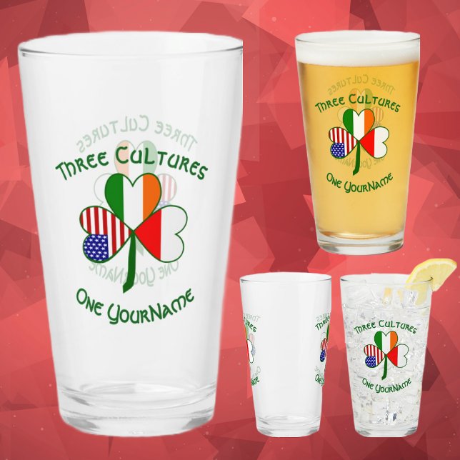 Verre Shamrock personnalisé des drapeaux irlandais polon (Créateur téléchargé)