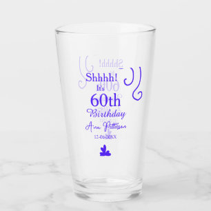 Verre Shhhh c'est 60e anniversaire ajouter nom violet es