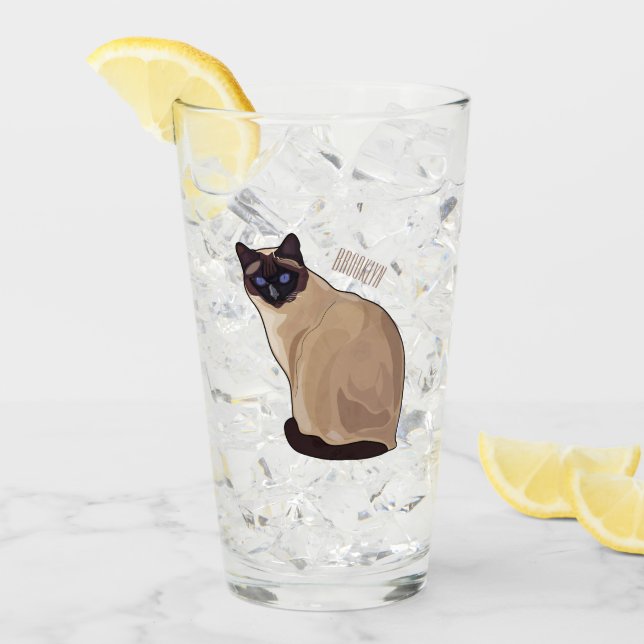 Verre Siamese cat cartoon (Devant glace)