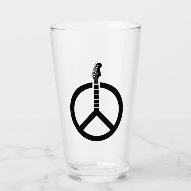 Verre Signe de paix de la guitare (Devant)