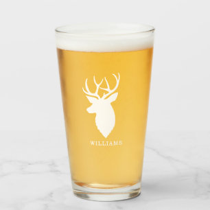 Verre Silhouette de cerf personnalisée
