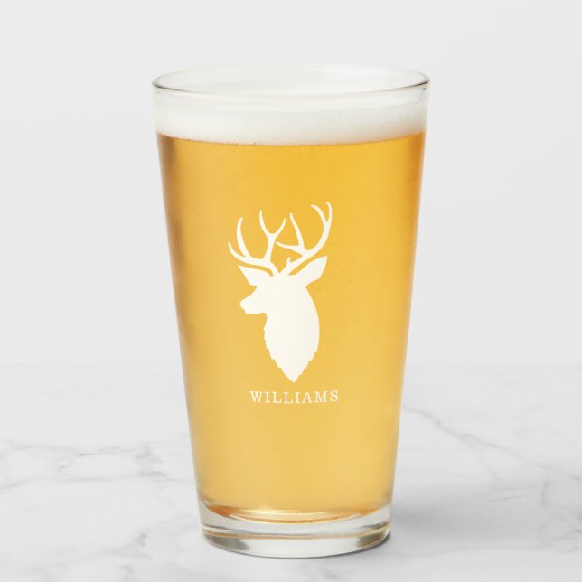 Verre Silhouette de cerf personnalisée (Devant (rempli))