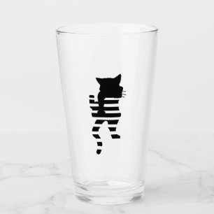 Verre Silhouette de chat noir