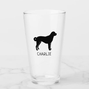 Verre Silhouette de chien berger anatolienne personnalis