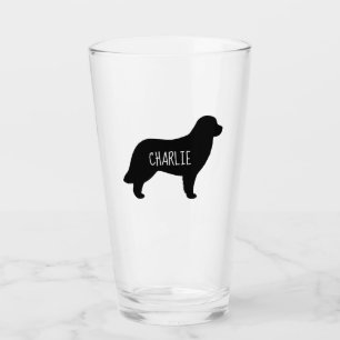 Verre Silhouette de chien de Leonberger avec l'amant