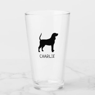Verre Silhouette de chien noir et bronzé personnalisé