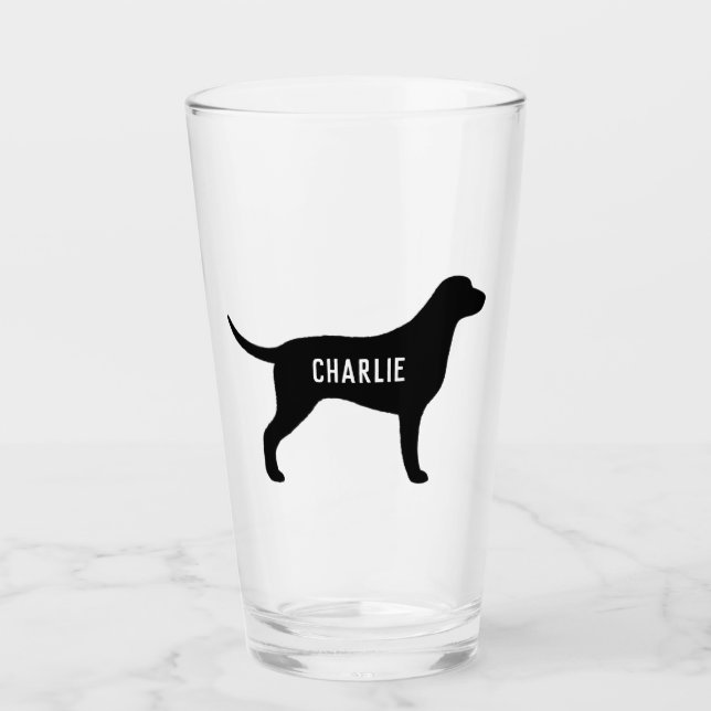 Verre Silhouette de chien Retriever à revêtement curé Pe (Devant)