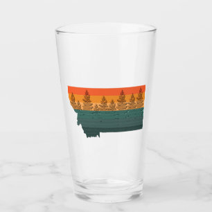 Verre Silhouette de l'arbre d'état du Montana