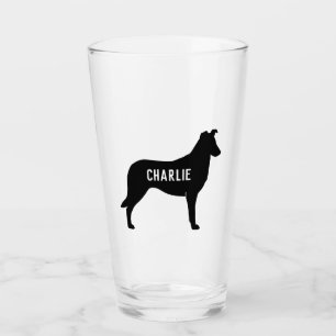 Verre Silhouette lisse de chien de colley personnalisée