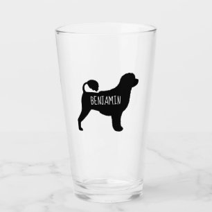 Verre Silhouette portugaise de chien d'eau personnalisée