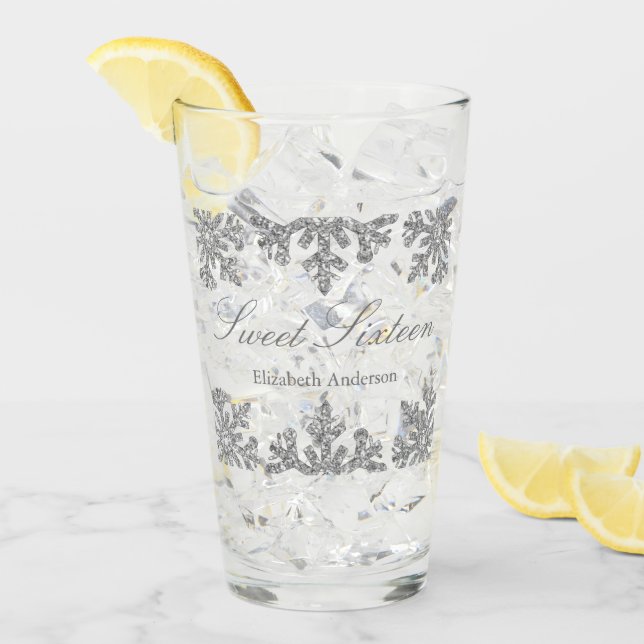 Verre Silver Snowflake Winter Sweet 16 (Devant glace)