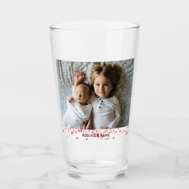 Verre simple ajouter votre texte photo couleur étoiles t (Devant)