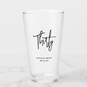 Verre Simple Calligraphie noir 30e anniversaire