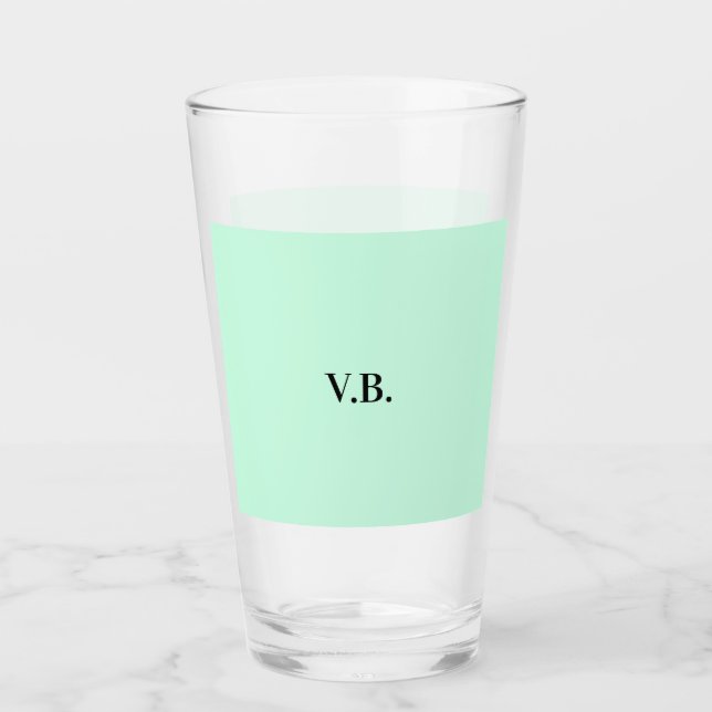 Verre Simple couleur unie ajouter nom texte monogramme  (Devant)