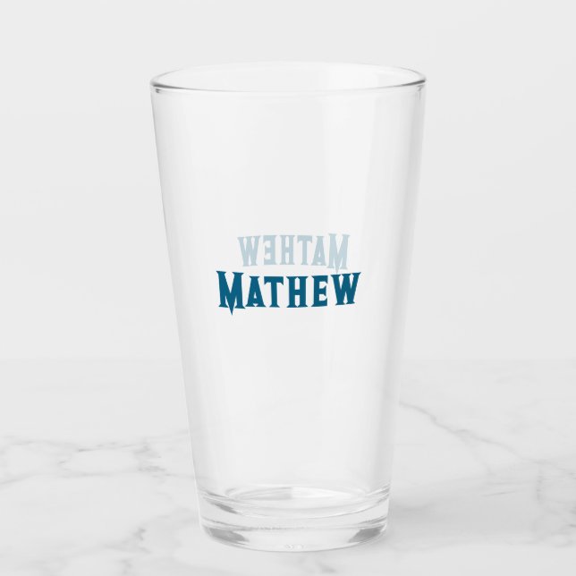 Verre simple lettre initiale monogramme ajouter votre no (Devant)