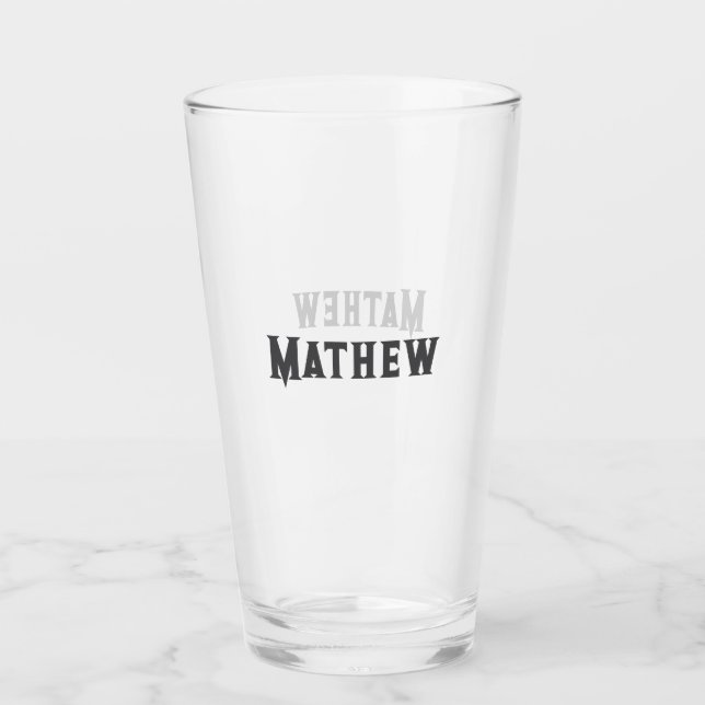 Verre simple lettre initiale monogramme ajouter votre no (Devant)