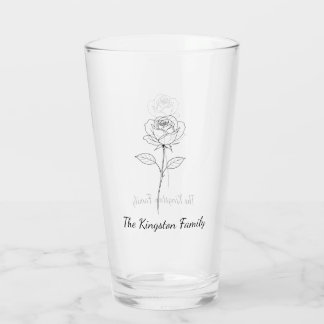 Verre Simple Line Art Rose Custom Name