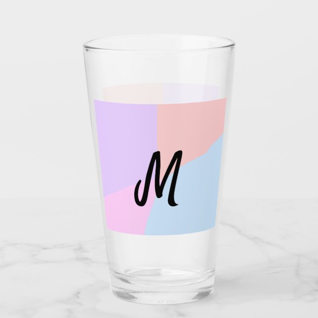 Verre simple logo monogramme minimal personnalisé (Devant)