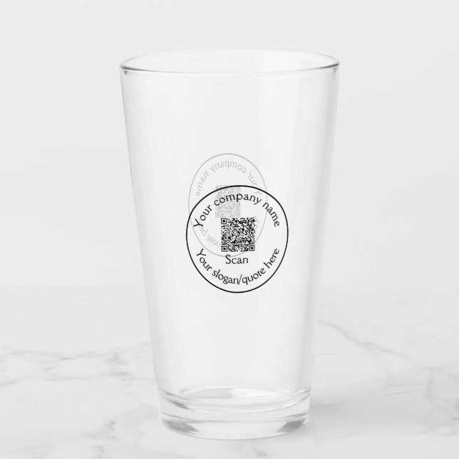 Verre simple minimal ajoutez votre code Q R scan ajoutez (Devant)