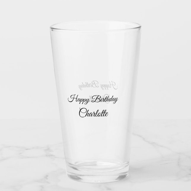 Verre SIMPLE MINIMAL.CUTIE AJOUTER NOM BÉBÉ joyeux anniv (Devant)