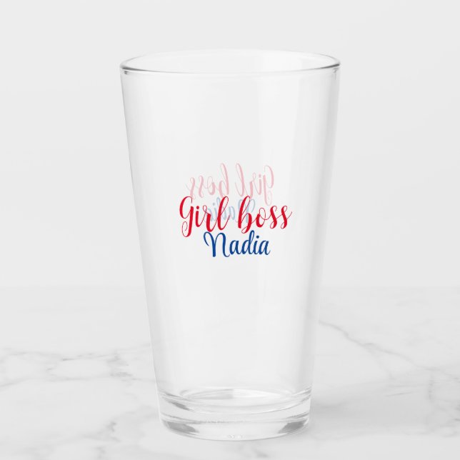 Verre simple minimal girl boss ajouter nom texte image e (Devant)