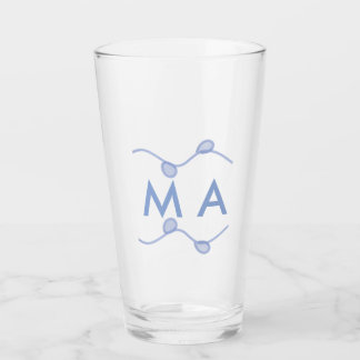 Verre Simple monogram add your name letter blue leaf