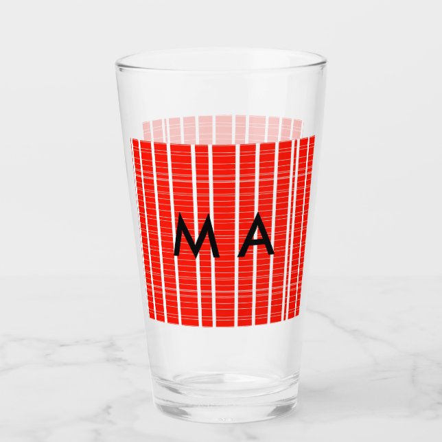 Verre Simple monogramme ajouter votre nom lettre man min (Devant)