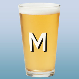Verre Simple Monogramme initial ombre portée personnalis