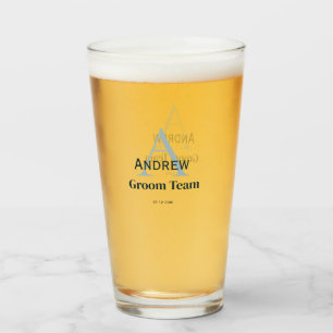 Verre simple monogramme personnalisé groomsmen