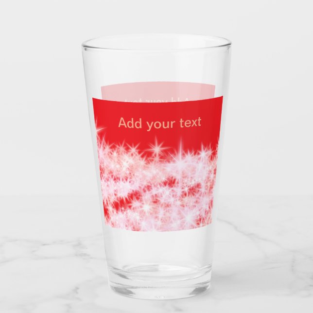 Verre Simple rouge rose brillant étoiles ajouter votre t (Devant)