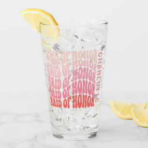 Verre Simple servante d'honneur des années 60 rose moder