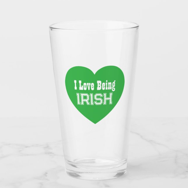 Verre Simple St. Patrick's Day Vert J'aime être irlandai (Devant)