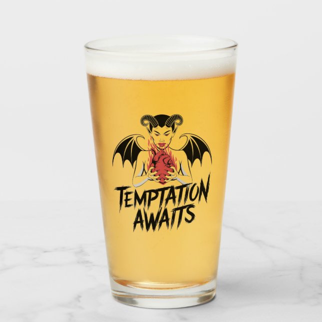 Verre Sinister Gothic Demon Design - Tentation Attend (Devant (rempli))