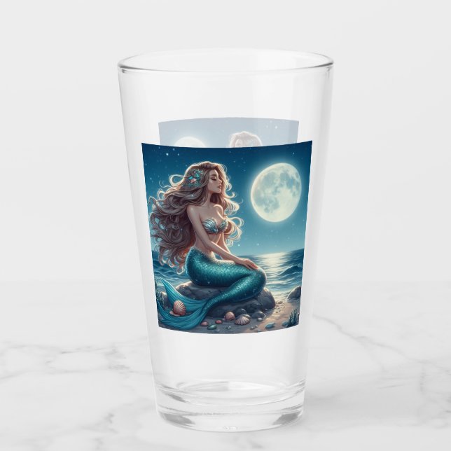 Verre Sirène sur la plage la nuit (Devant)