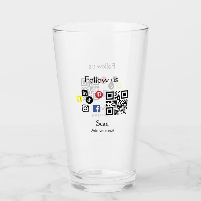 Verre Site web d'entreprise simple code à barres QR code (Devant)