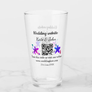 Verre Site web mariage minimal simple Q R code ajouter n