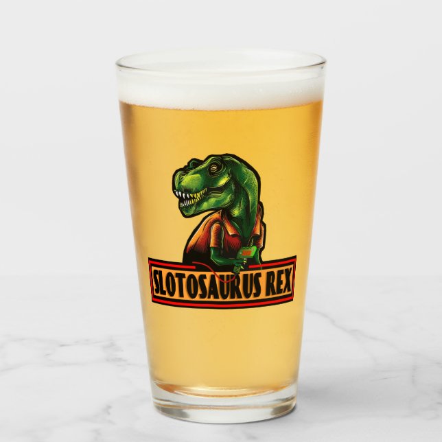 Verre SJ Slotosaurus Rex Pint Glass (Devant (rempli))