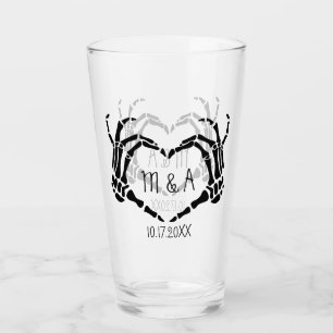 Verre Skeleton Main Forme de coeur Mariage personnalisé